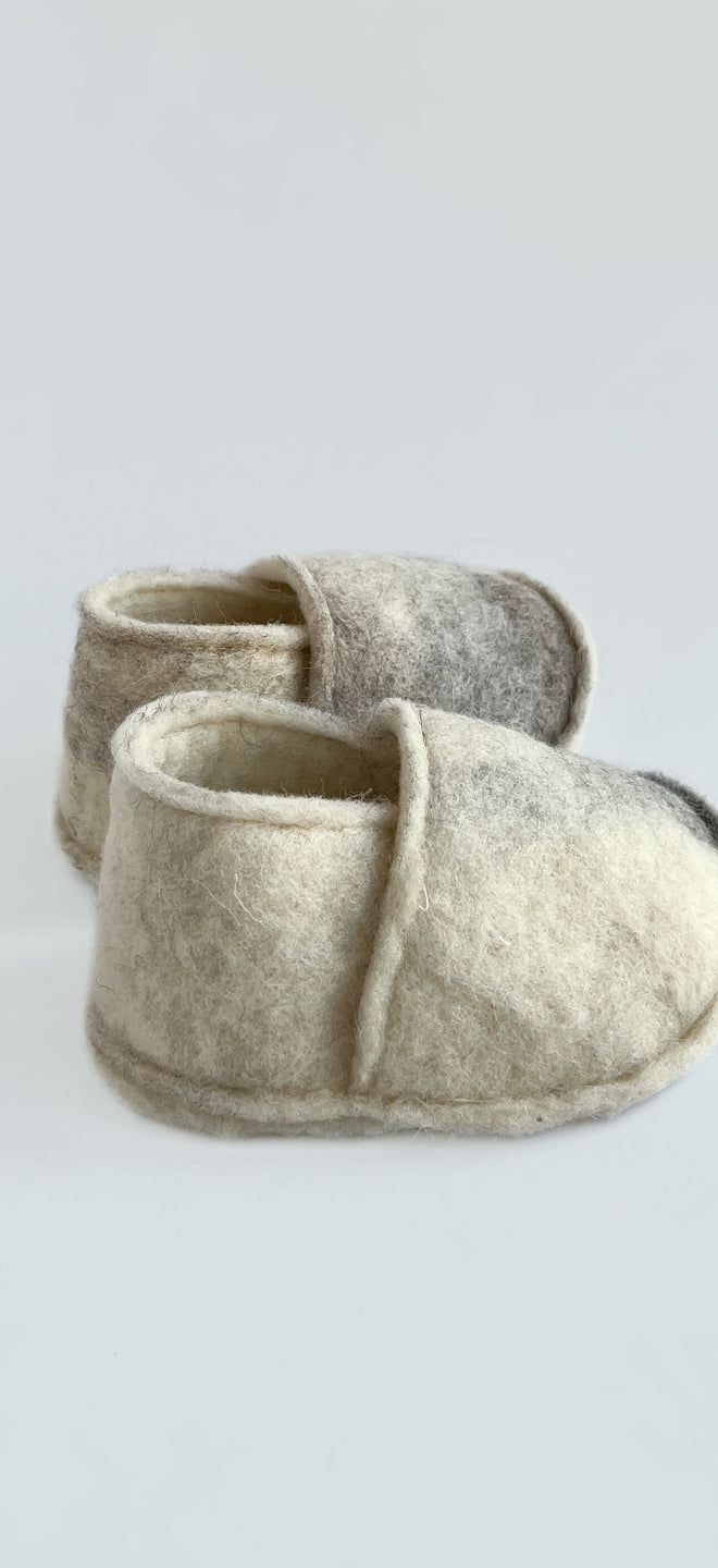 Felted baby slippers