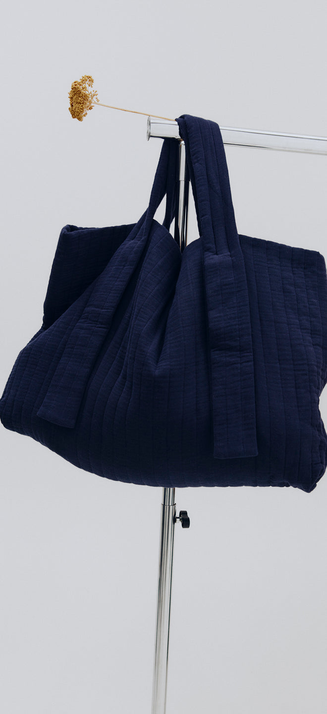 Pleats Please Issey Miyake Large Square Pleats Bag in Blue